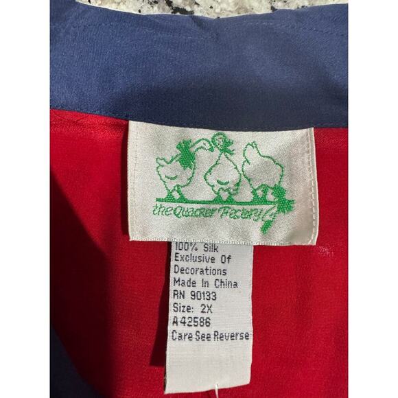 The Quacker Factory Shirt Nautical Sequins Size 2X 100% Silk Vintage NWT - Picture 4 of 12